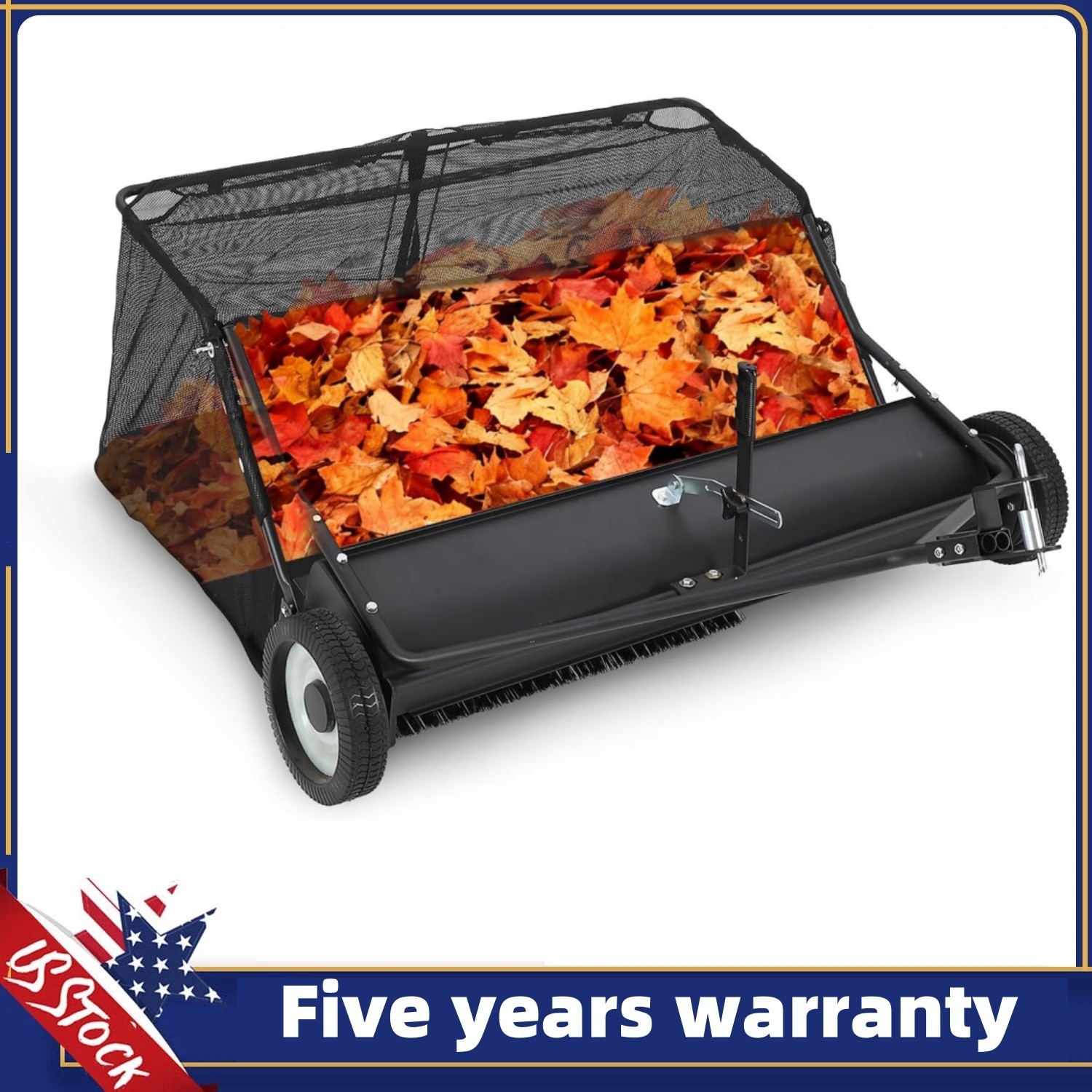 42 in Lawn Sweeper Tow Behind Pull Behind Yard Sweeper 21 cu. ft Large Hopper gallery