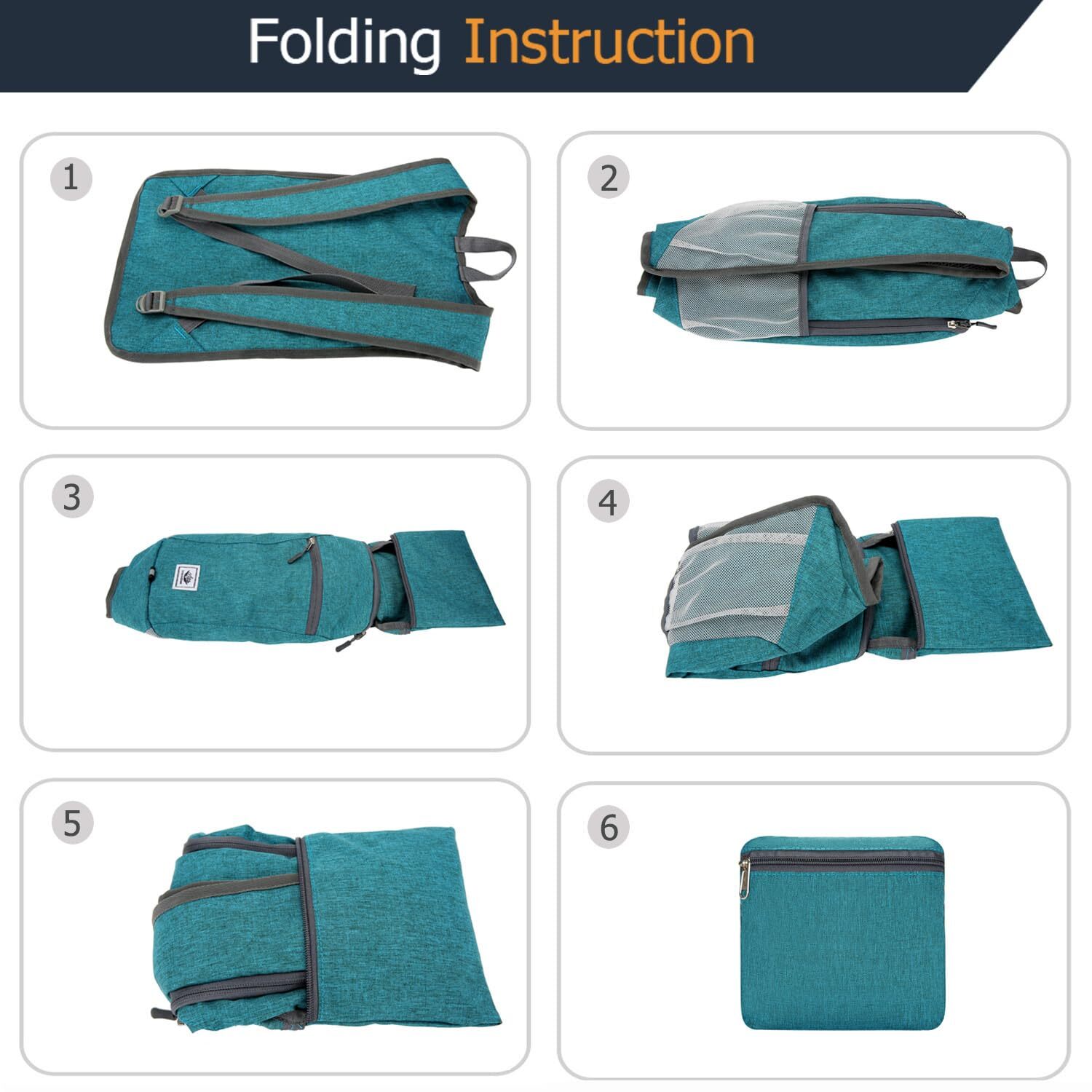15L Small Daypack Hiking Backpack Packable Lightweight Travel Foldable Bag 5