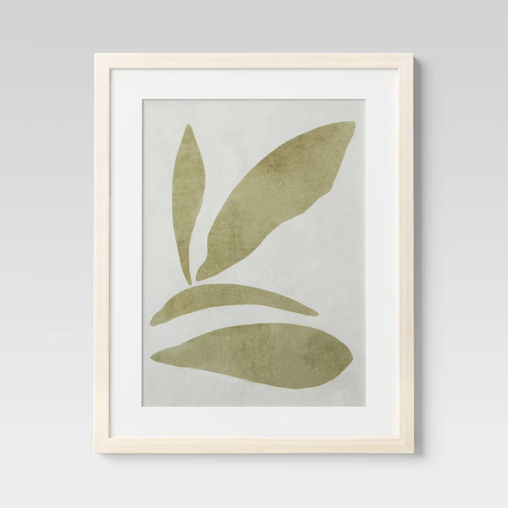 Threshold Botanical Leaf Duo Minimalist Poster Modern Set of 2 16"x20" Wall gallery