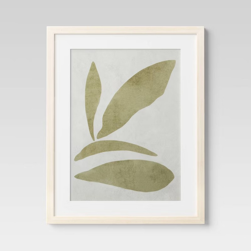 Threshold Botanical Leaf Duo Minimalist Poster Modern Set of 2 16"x20" Wall gallery