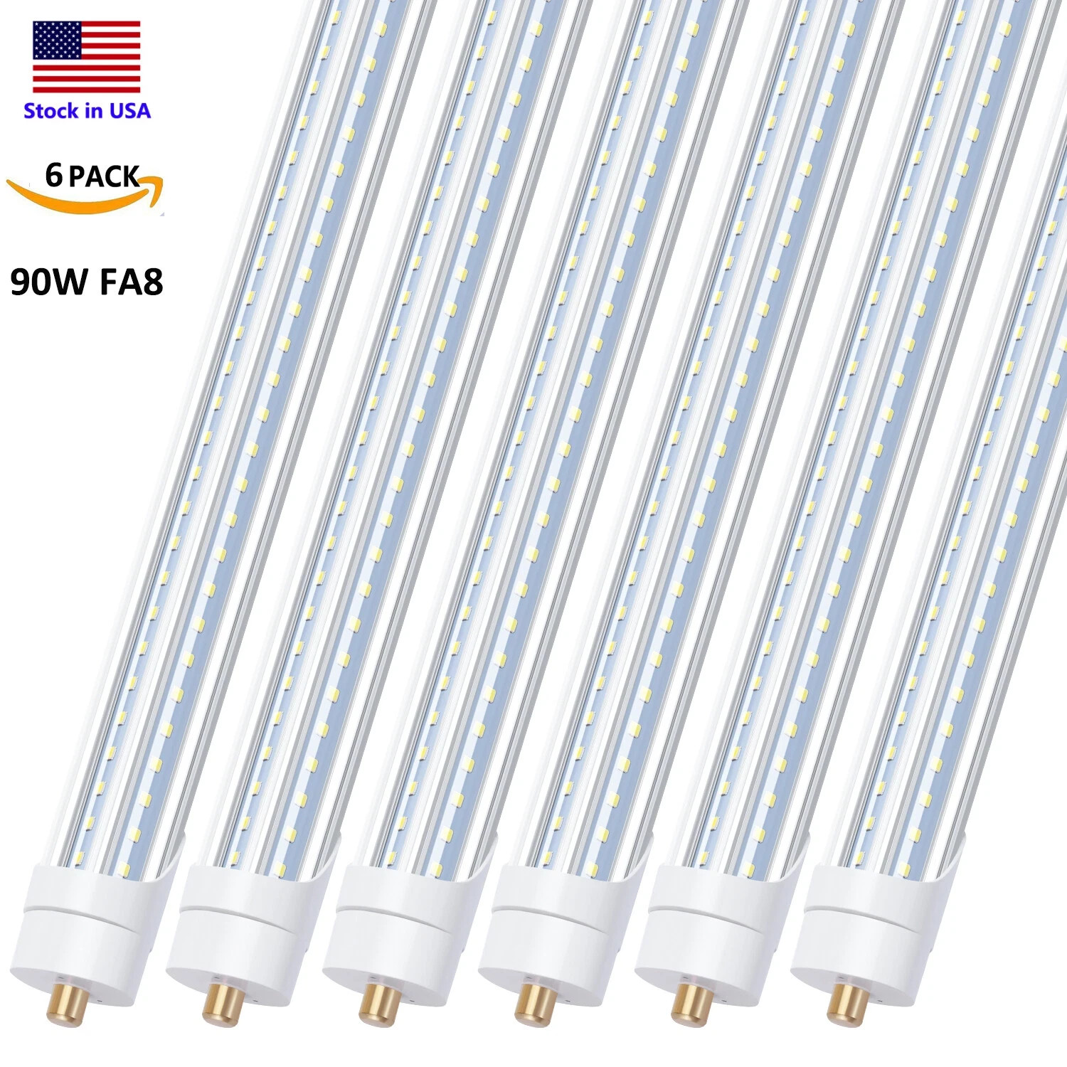 6PACK 8FT LED Shop Light 90W T8 T12 LED Light Fixture For Garage Warehouse gallery