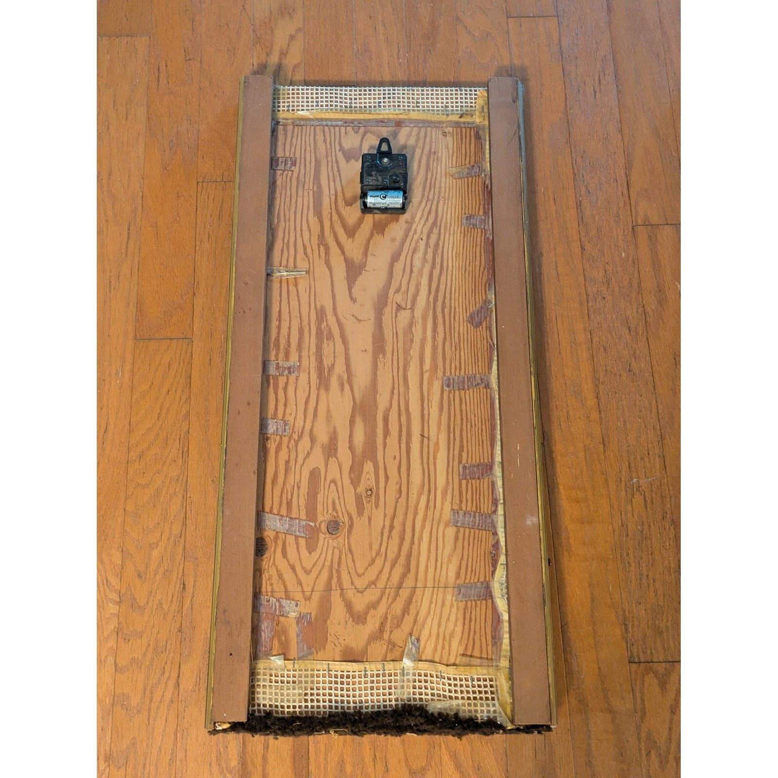19 70s Latch Hook Rug Wall Clock Shag Fiber Art Landscape Sun Trees 34 x 16 In gallery