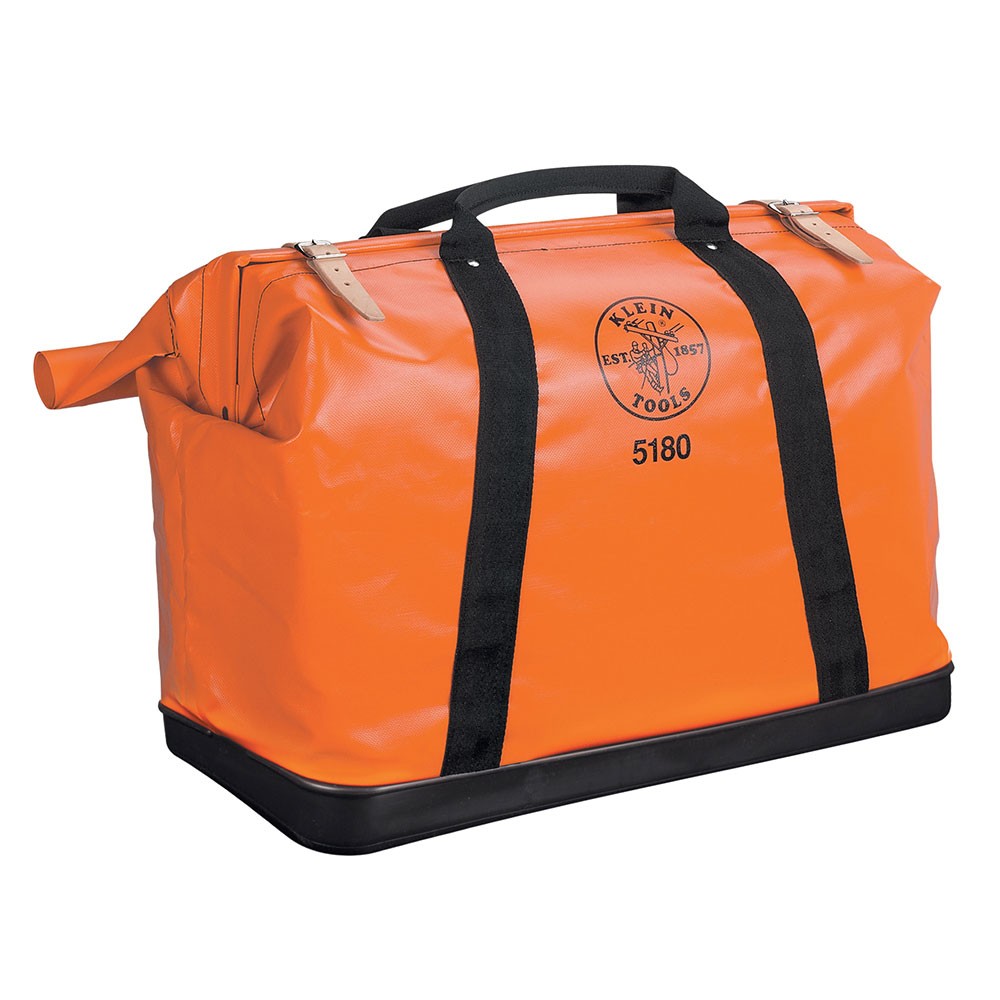 Klein Tools 5180 Extra-Large Nylon Equipment Bag Orange Vinyl-Coated 24in gallery