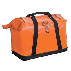 Klein Tools 5180 Extra-Large Nylon Equipment Bag Orange Vinyl-Coated 24in