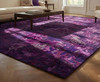 Purple High Low Pile Abstract Area Rug 100% New Zealand Wool and viscose gallery