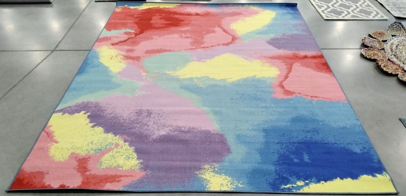 FUCHSIA / YELLOW 7'-9" X 10' Back Stain Rug, Reduced Price 1172715104 PTB121A-8 gallery