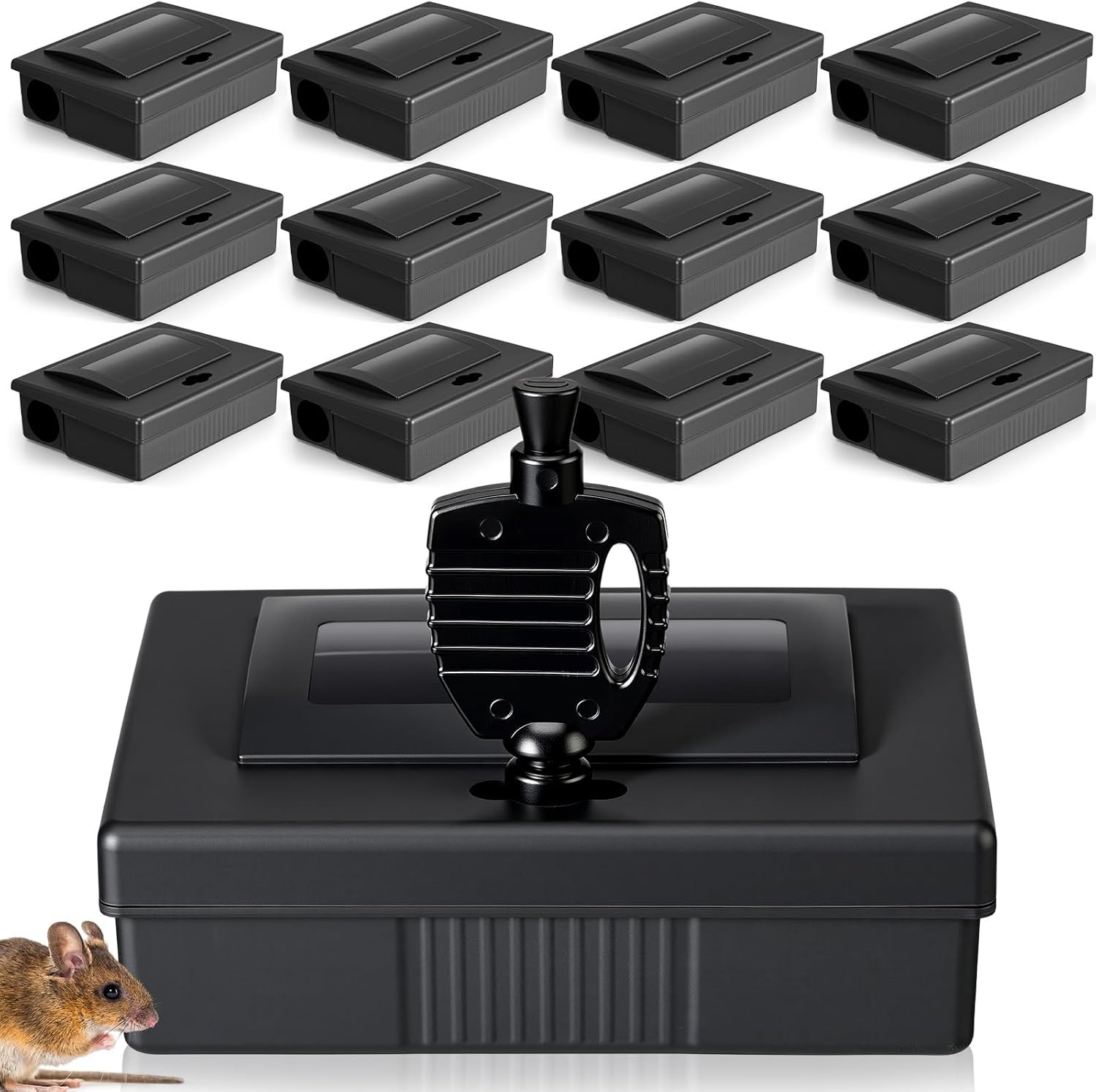 12 Pcs Mouse Station with Key Reusable Rats Bait Stations Mice Stations Rodent T gallery