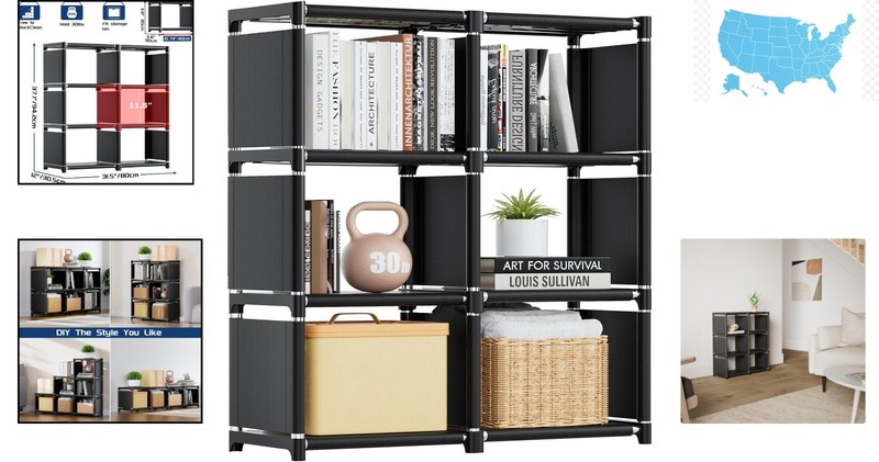 Versatile Tall 6-Cube Storage Unit for Bedrooms, Living Rooms, and More gallery