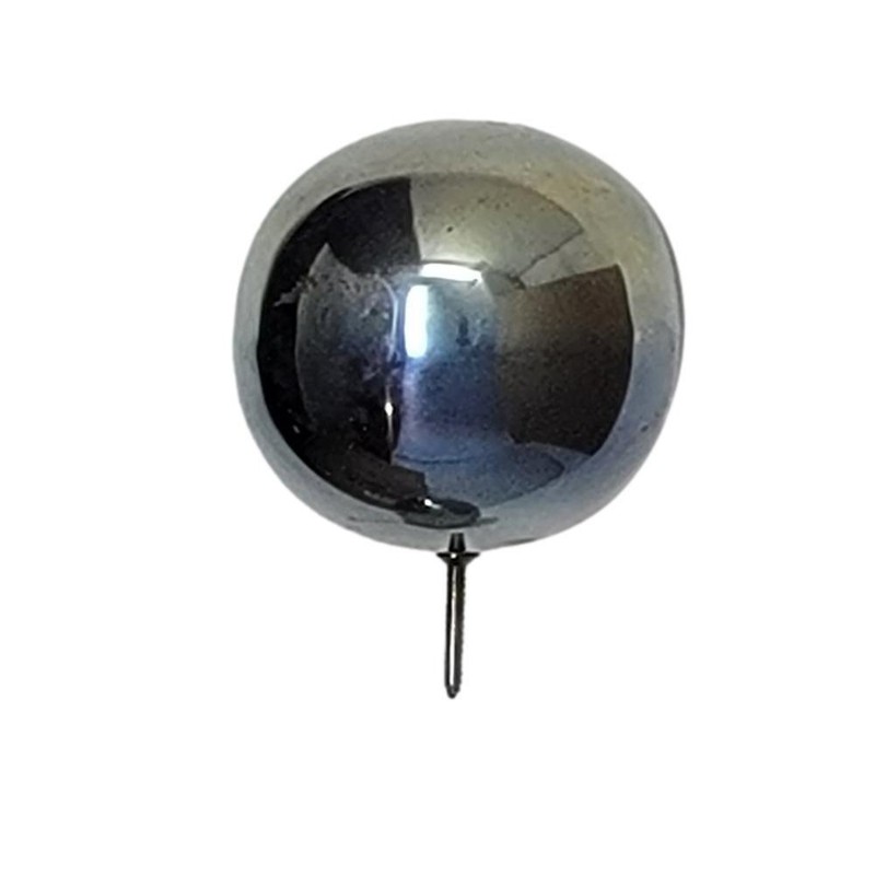 Hematite Silver Blue Sphere Floating Ball Wall Sculpture 3 in Round Metal Shiny gallery