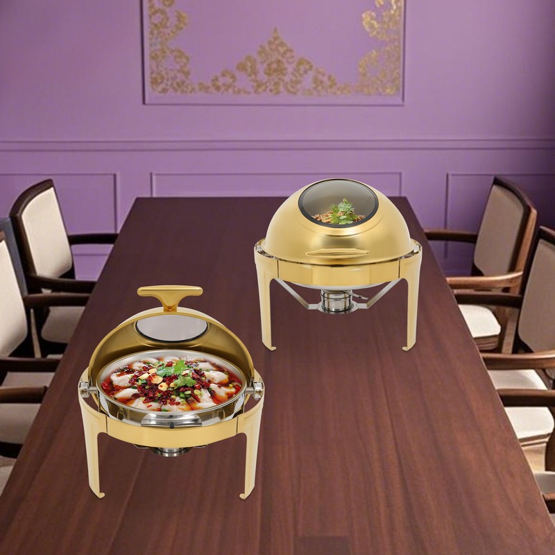 2-Pack Commercial Buffet Chafer Set, 66lb Capacity per Unit - Catering Supplies gallery