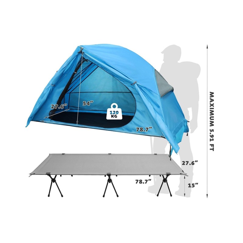 4-in-1 Camping Cot Tent, Foldable Elevated Tent Set for 1 Person to Use, Elev... gallery