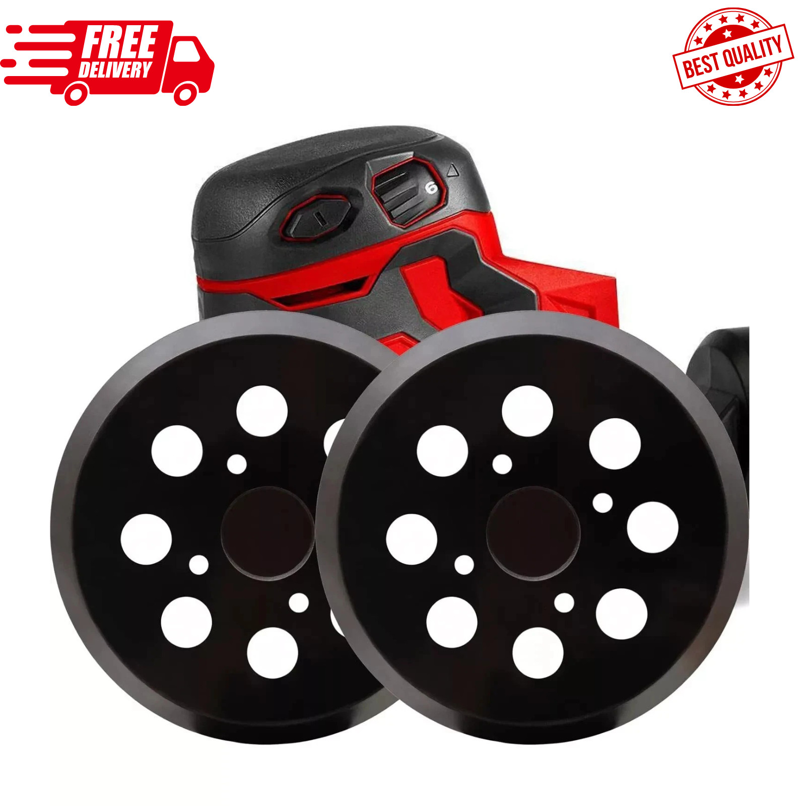 2 Pack 5 Inch 8 Hole Hook and Loop Sander Pad for Milwaukee 6021-21 6034-21 gallery