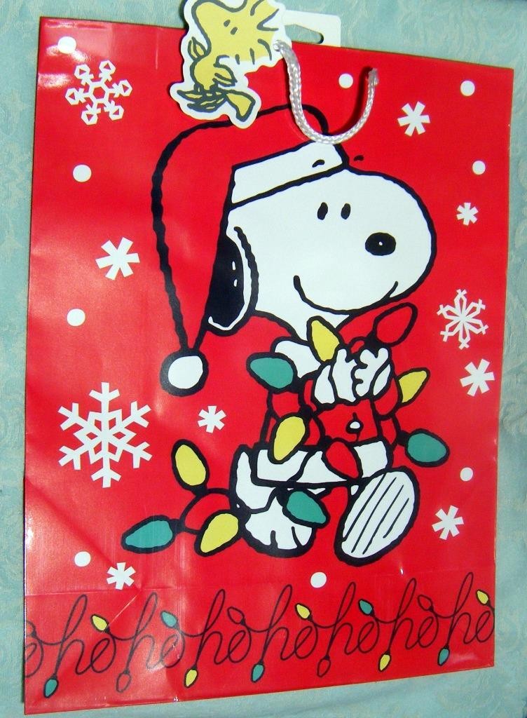 Peanuts Snoopy hohoho Christmas Paper Gift Bag (Medium) New Plus Mark 15/0393 gallery