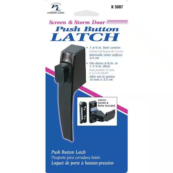 Prime-Line Push Button Screen or Storm Door Latch, Black gallery