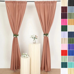 2 Panels 8 feet Polyester Drapery Backdrop CURTAINS Rod Pockets Party Events