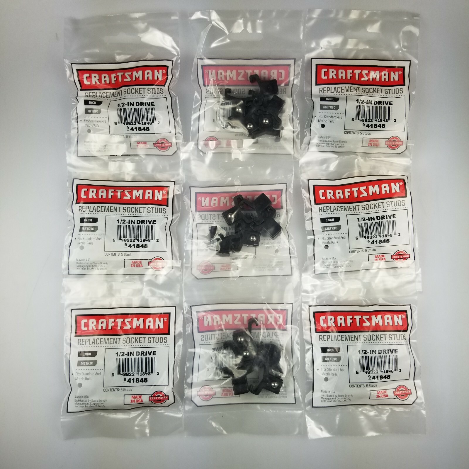 45 PC CRAFSTMAN 1/2" BLACK REPLACEMENT SOCKET STUD RACH RAIL CLIPS gallery