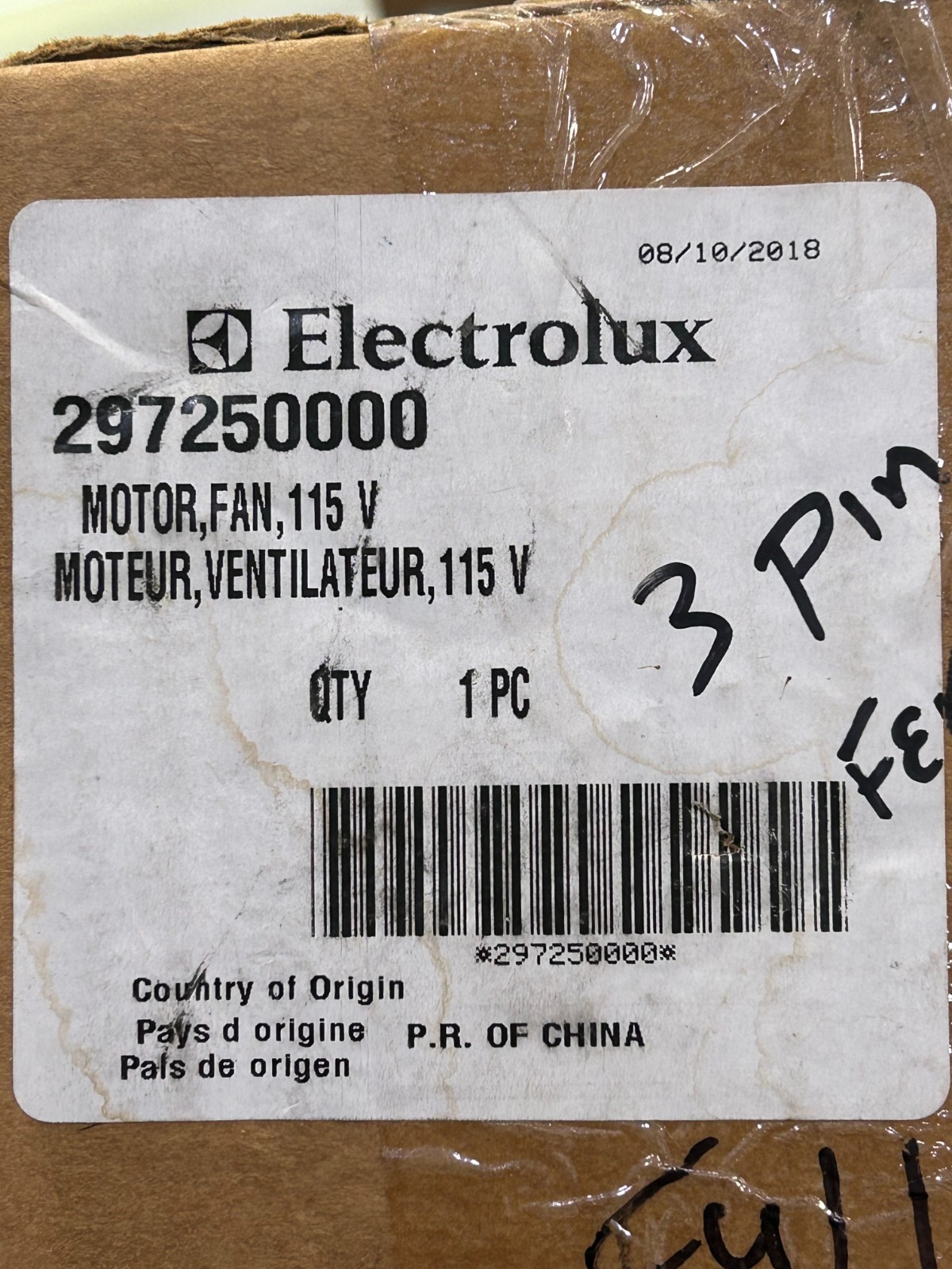 Electrolux Frigidaire 297250000 Refrigerator Fan Motor 115V Brand New OEM gallery