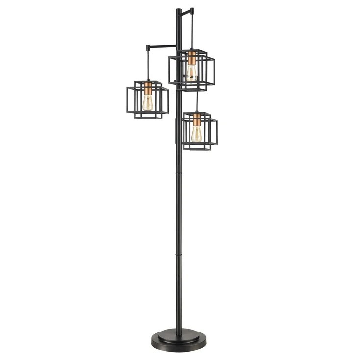 Bridgeport Designs Kelsey 3-Light LED Floor Lamp - Dual Square Standing Lamp gallery