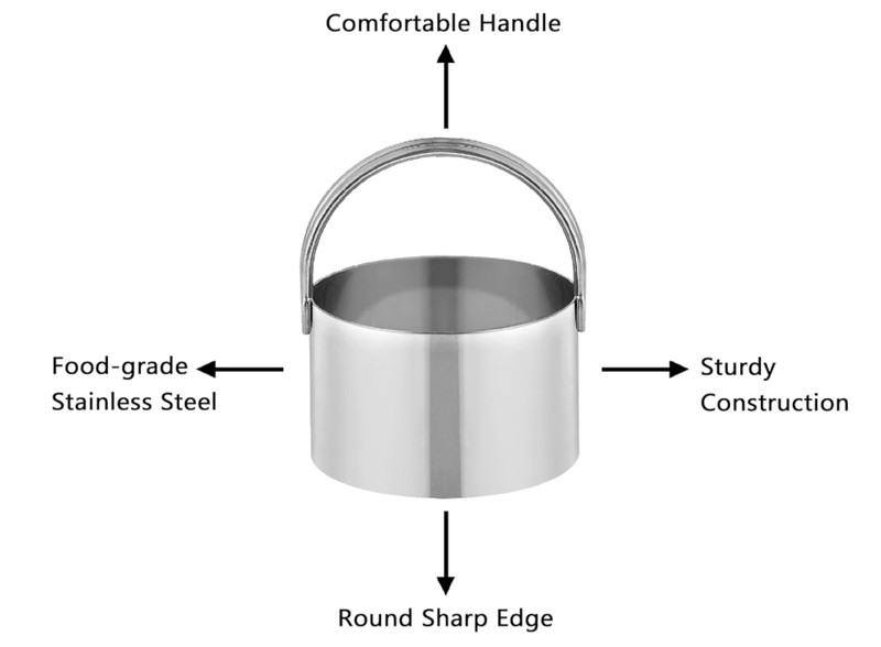 Biscuit Cutter Set Round Cookie Cutters with Handle 5 Pieces Stainless Steel New gallery