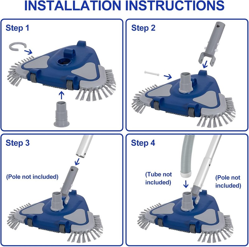 Pool Vacuum Head Weighted Pool Vacuum Head with 1 1 4'' 1 1 2'' Swivel Hose gallery