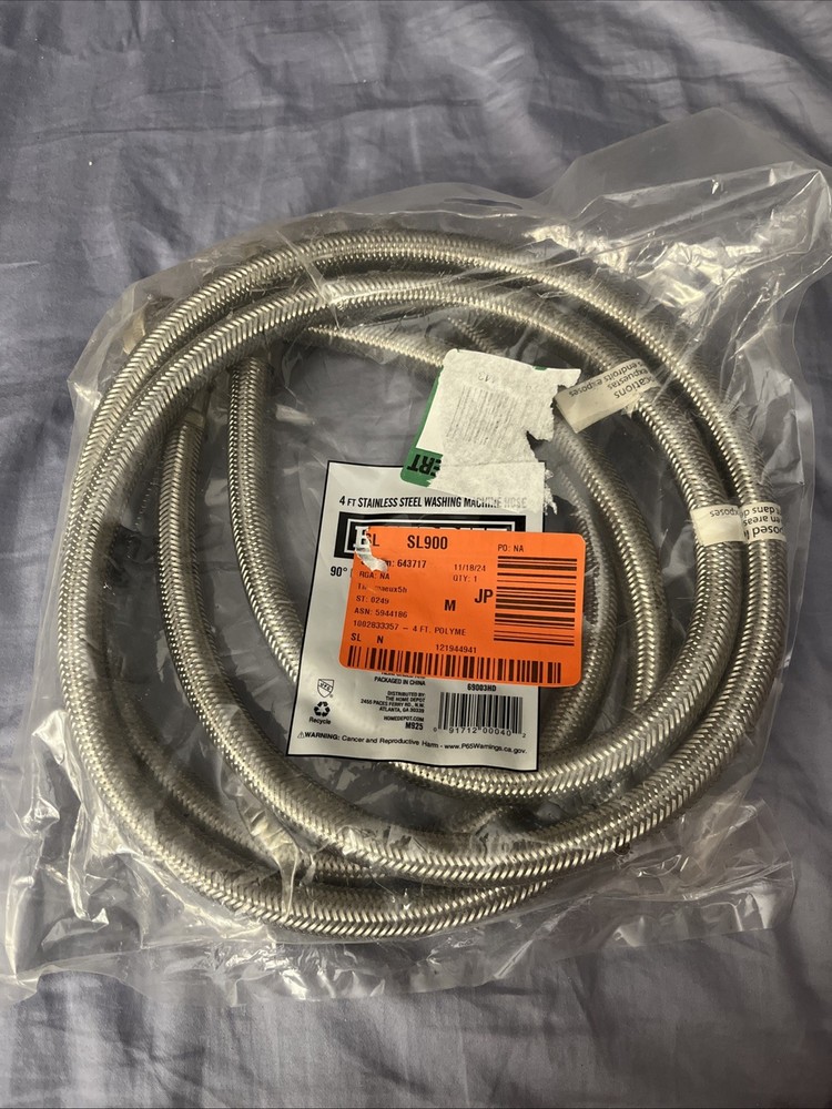 Everbilt 4 ft. Polymer Coated Stainless Steel Washing Machine Connector (2-Pack)