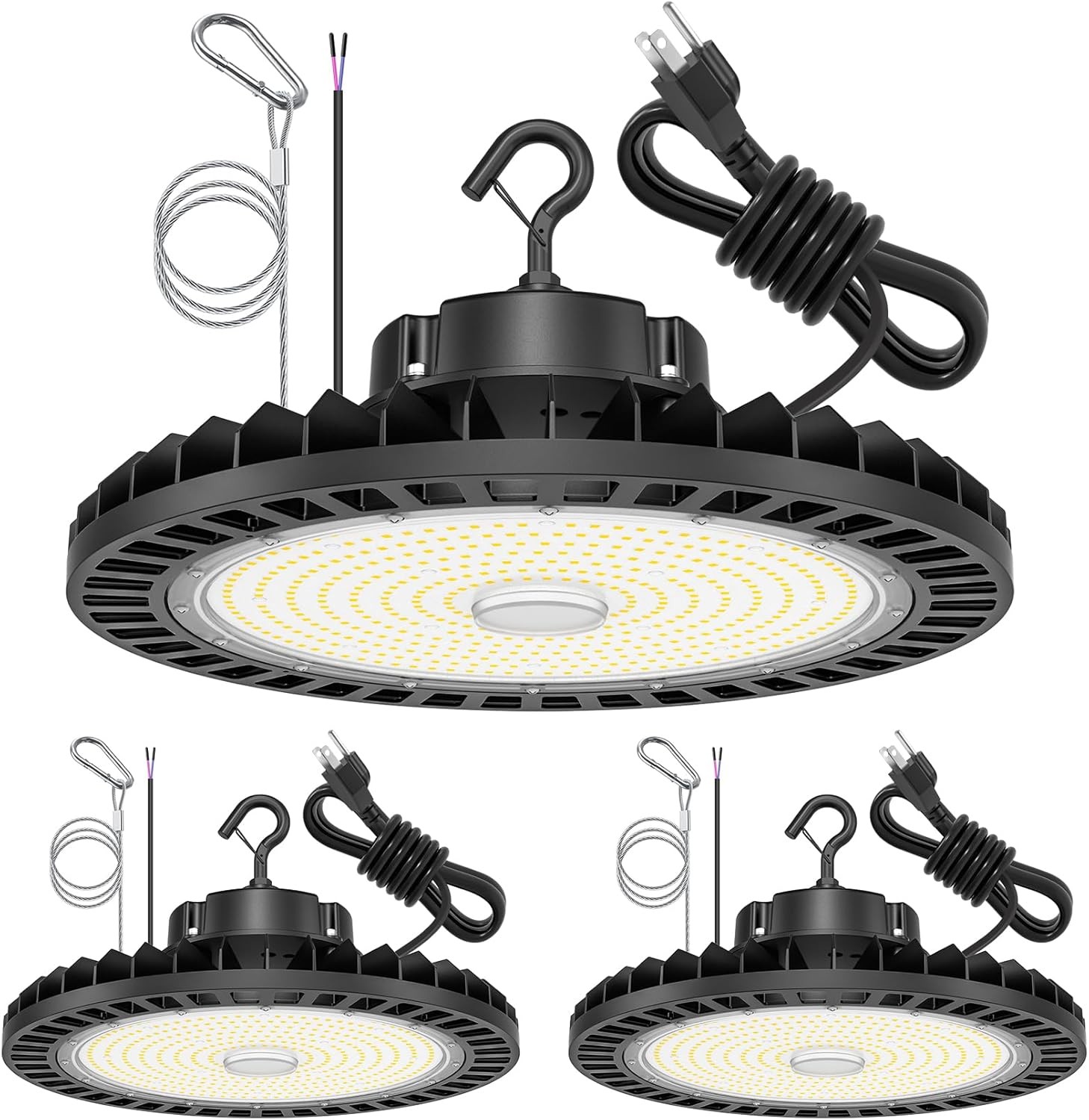 3x LED High Bay Light 200W Dimmable AC100-277V ETL Listed for Warehouse Workshop gallery