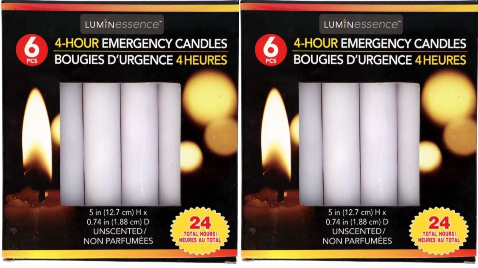 Luminessence 5-Hour Emergency Candle Set of 4 Long Lasting 24 Candles Total USA gallery