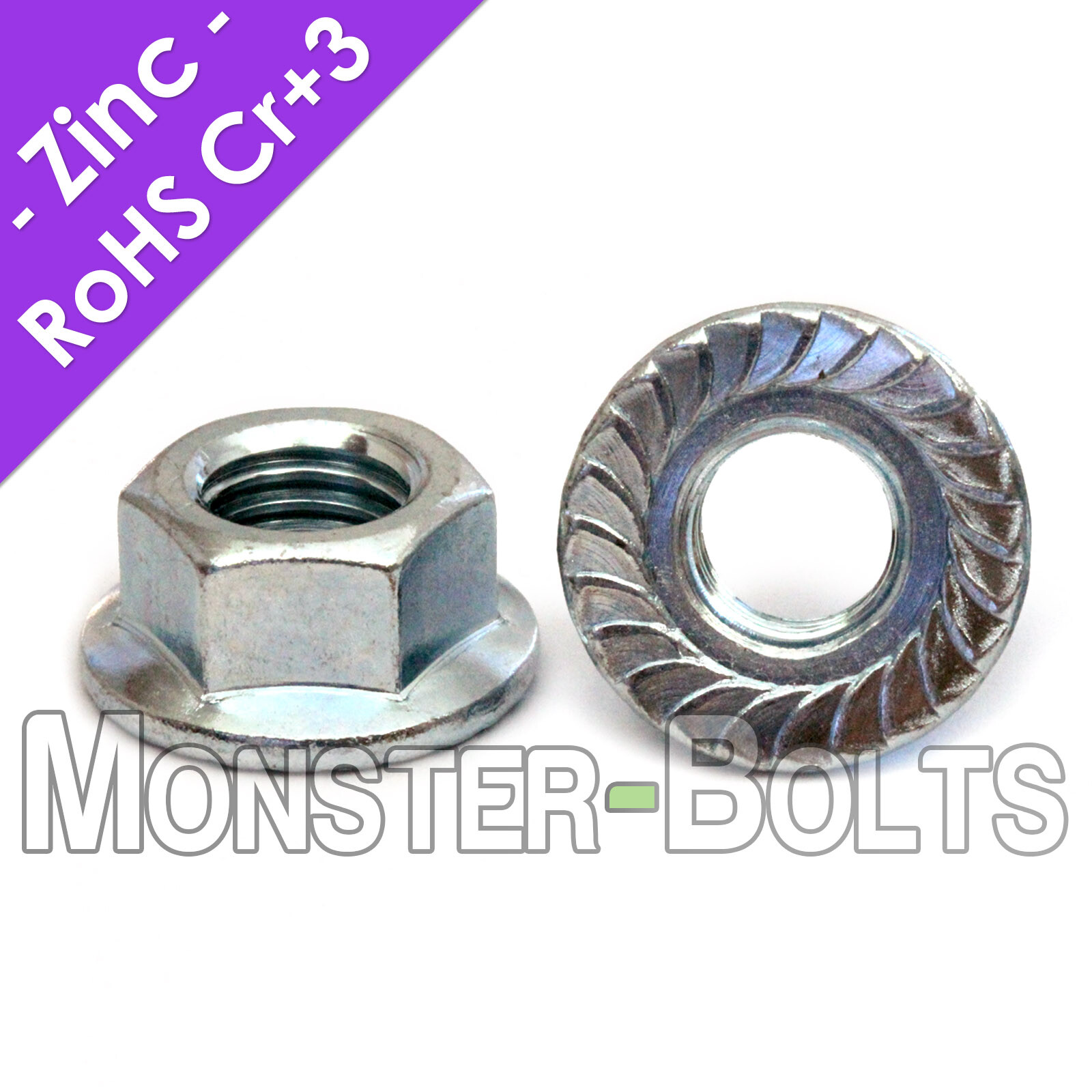 Serrated Hex Flange Lock Nuts, Case Hardened Zinc - 6-32 8-32 10-24 10-32 1/4-20 gallery
