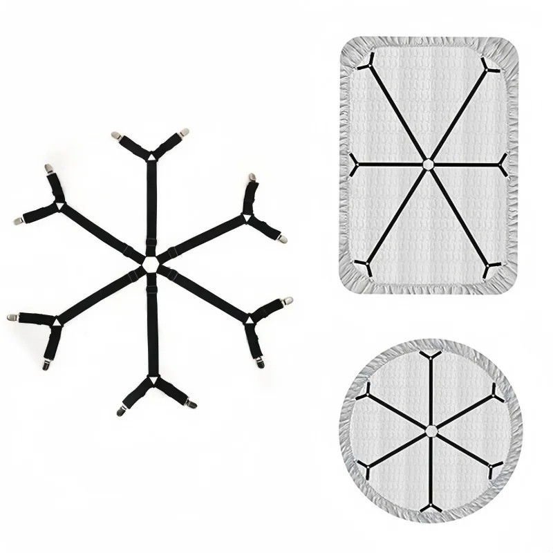 4Bed Sheet Fasteners Adjustable Elastic Suspenders Straps Mattress Covers Clips gallery