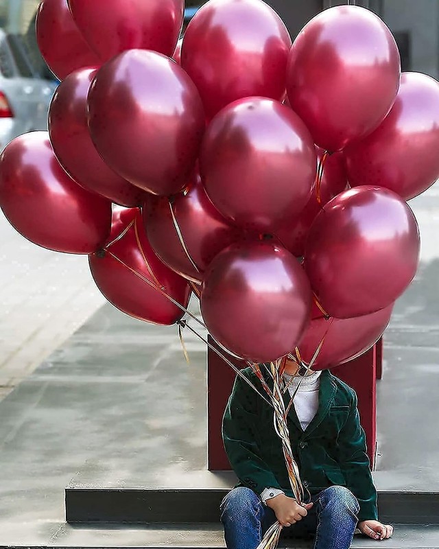 Graduation Decorations Maroon Black 12 inches, Burgundy Silver gallery