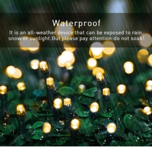 2Pack 100 LED Solar String Lights 40FT Warm White 8 Modes Auto On/Off Xmas Decor gallery