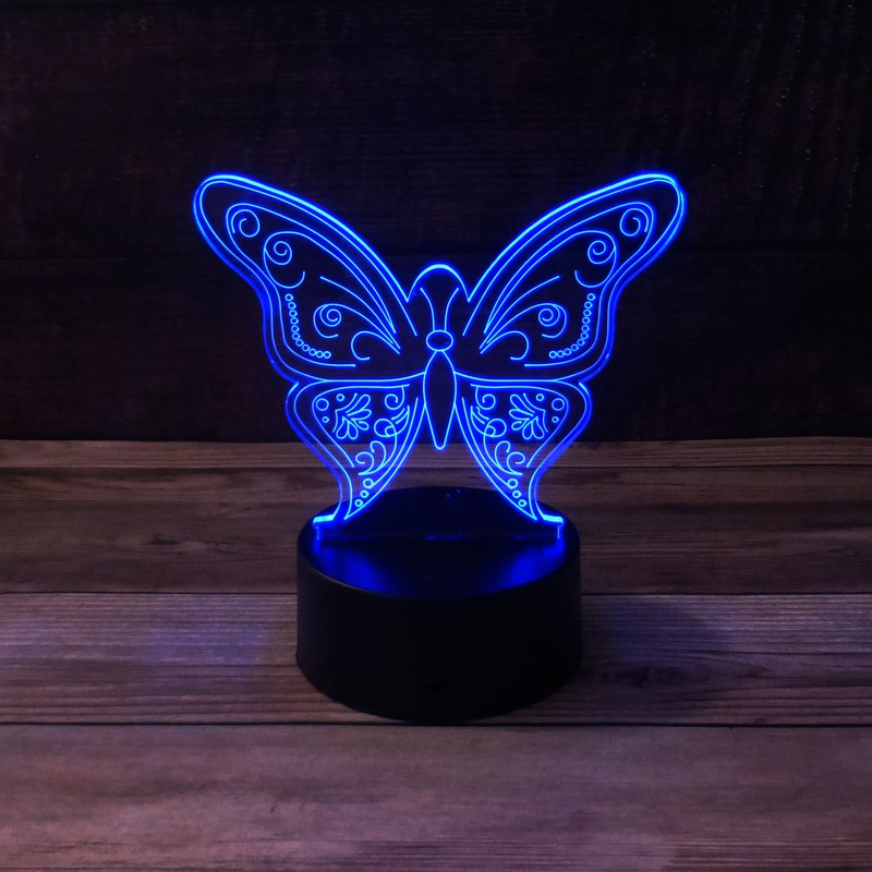 3D Cute Butterfly Acrylic for LED Lamp Base (Acrylic Only) gallery
