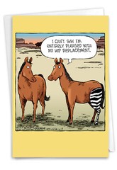 1 Funny Get Well Card with Envelope – Horse Hip Replacement C1770GWG