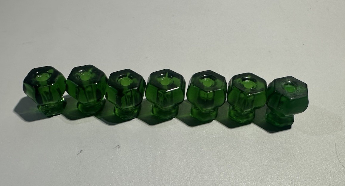 Emerald Green Glass Depression Style 1 Inch Cabinet Knobs Lot Of 7 With Fastener gallery