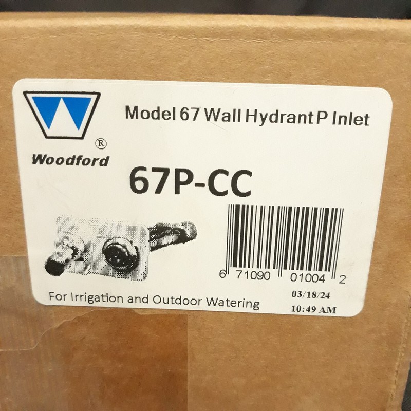 Woodford Wall Hydrant Model 67 P Inlet 67P-CC 3/4MIP X 1/2FIP Freezeless W/ Key gallery