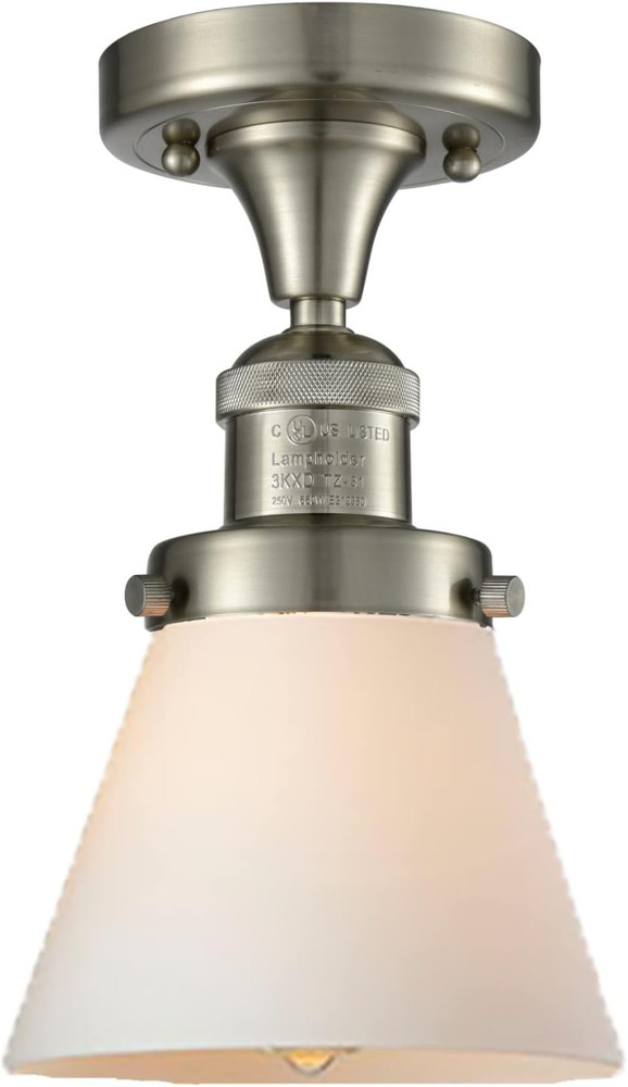 Brushed Satin Nickel 1-Light Semi-Flush Mount Ceiling Fixture