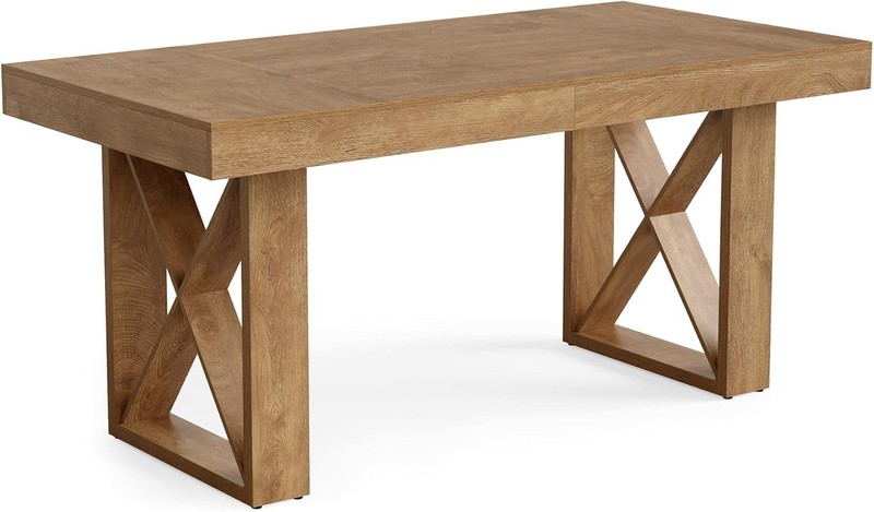 63-Inch Rectangle Dining Table for 4-6 People, Farmhouse Kitchen Dinner Table gallery