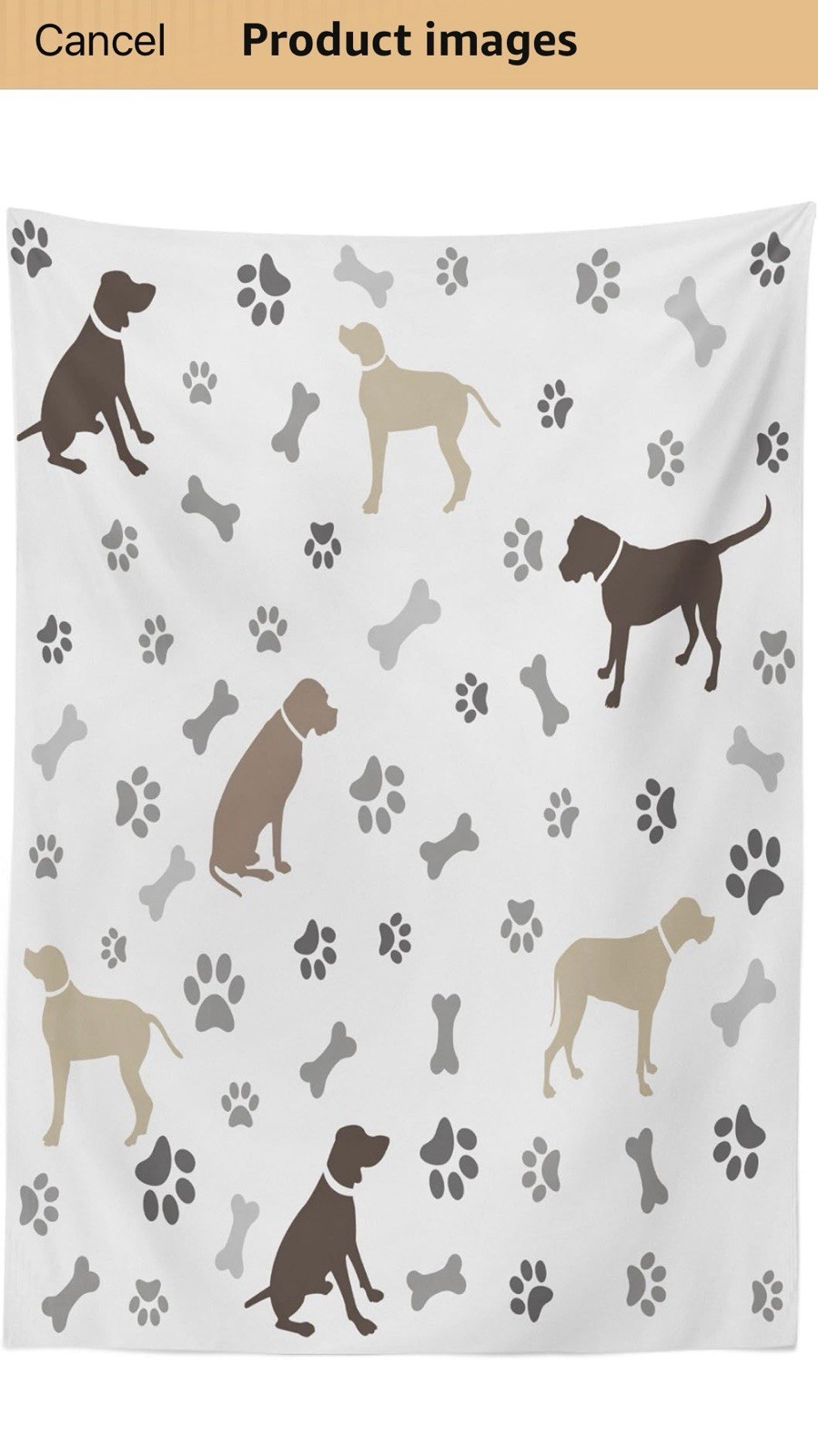 Neutral Tones Fun Rectangular Dog Lovers Tablecloth 60”x90” Machine Washable gallery