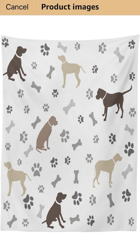 Neutral Tones Fun Rectangular Dog Lovers Tablecloth 60”x90” Machine Washable gallery