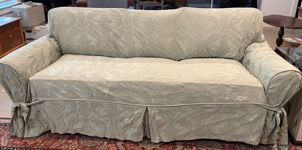 Couch or Sofa Cover, high quality,, light dusty damask green color, excellent