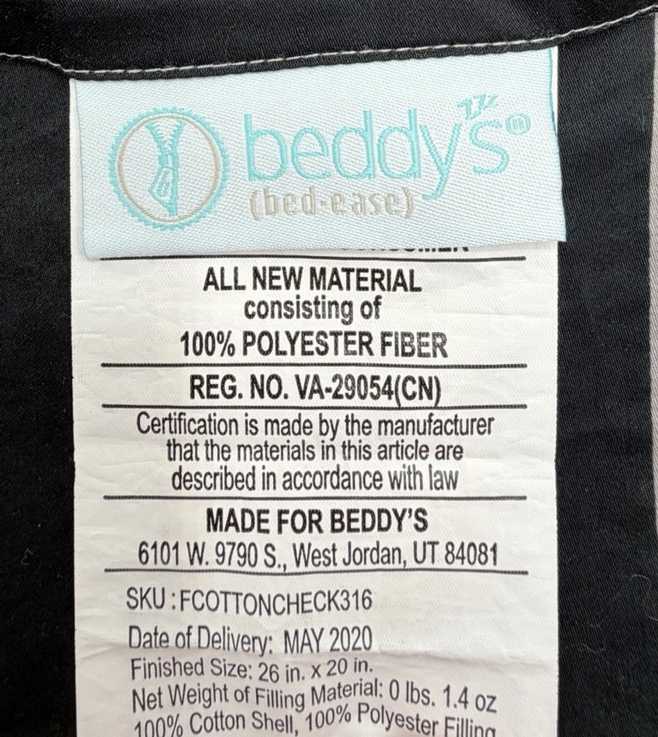 Beddy’s Pillow Sham All Checked Out Black White Gray Check Pattern Discontinued gallery