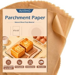 Unbleached Parchment Paper Baking Sheets, 9x13IN Precut Non-Stick Parchment P…