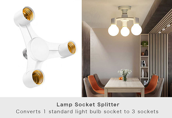 3—1 Ceiling Light Bulb Fixture Lamp Socket Splitter Electrical Converter Adapter gallery