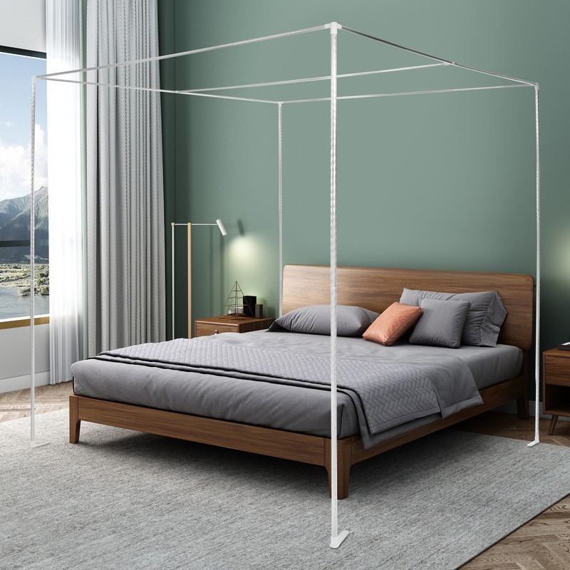 Modern Canopy Bed Frame 2*2*2m Rectangular Mosquito Net Bracket Floorstanding gallery