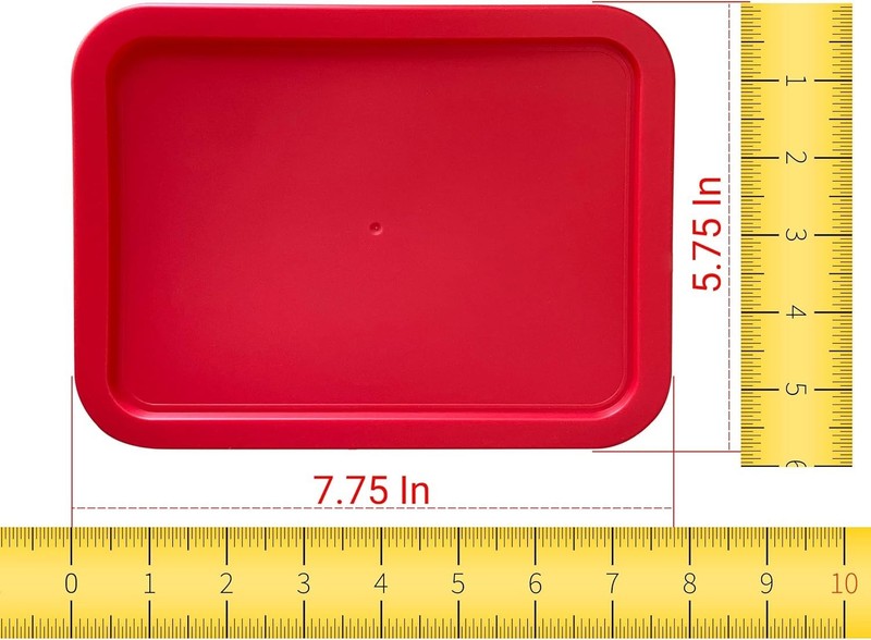 Replacement Lids for Pyrex 7210-PC Cover 3-Cup Rectangle Red 5.75x7.75" 6-Pack gallery