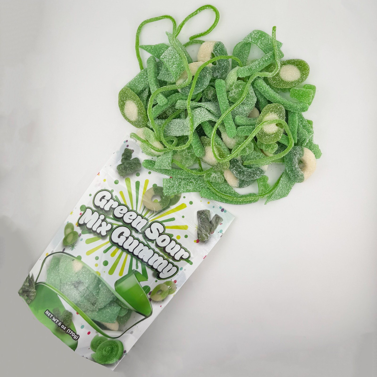 FirstChoiceCandy Sour Mix Gummies - Green,Pink,Blue,Super 6 Oz PK3,6,12 gallery