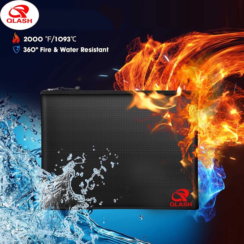 2000℉ Large Fireproof Document Bag, 13.4X 9.4 in Upgrade Fire Proof money Pouch gallery