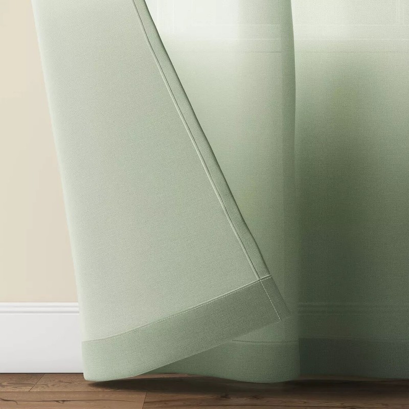 Threshold Farrah Sage Green Light Filtering Rod Pocket Curtain Panel 54" x 84" gallery