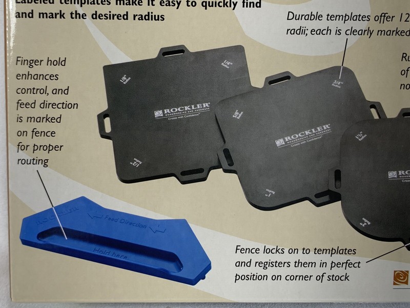Rockler Corner Radius Routing Templates, 12 radiuses 1/8" to 2" Woodworking + gallery