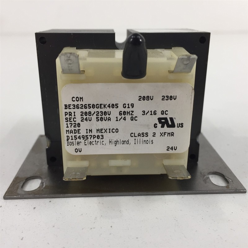 Trane D154957P03 Basler Electric BE362650GEK405 208/230V 24V 50VA Transformer gallery